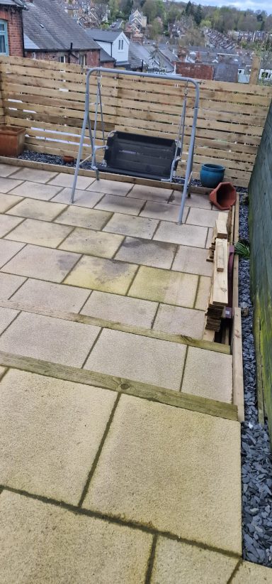 Patio ready for cleaning in sheffield